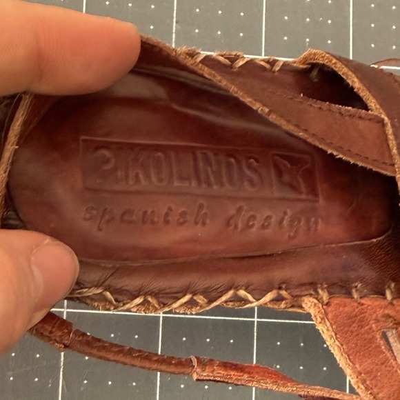 Pikolinos Womens 38 Leather Floral Fairy Boho Wedge Sandals Indie Earthy Artsy - Picture 2 of 6